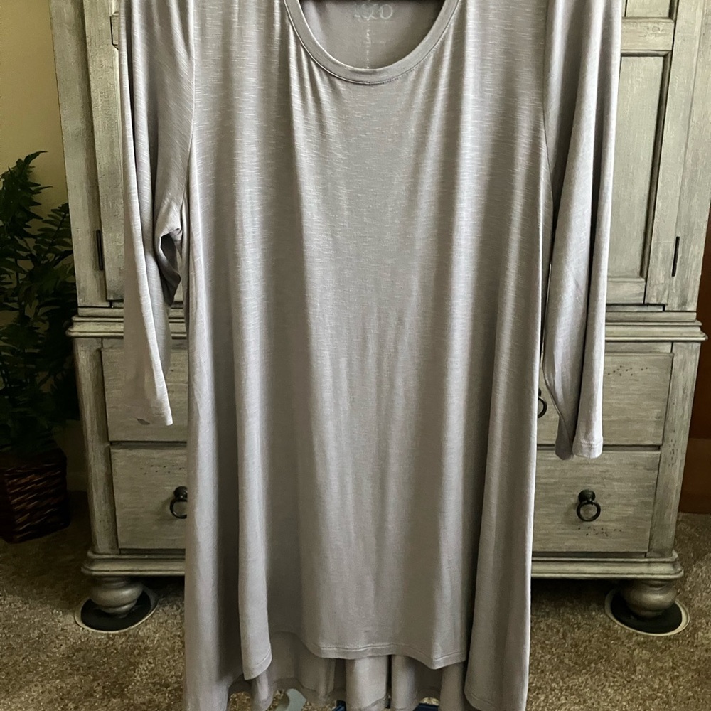 LOGO by Lori Goldstein Taupe Top